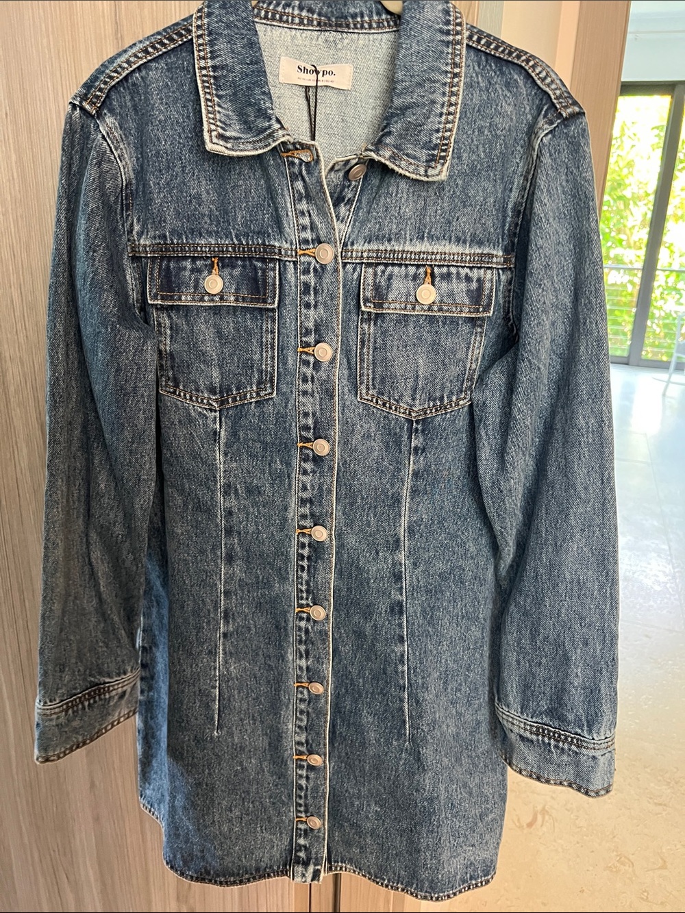 NWT REVOLVE Australia SHOWPO Enriquetta denim dress belted US 8 - Picture 10 of 14